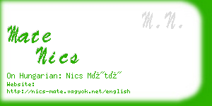 mate nics business card